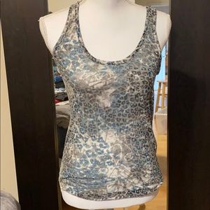 Leopard print razor back tank top